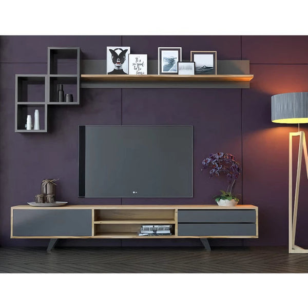 TV unit 180×40 cm - beige black - tv20 