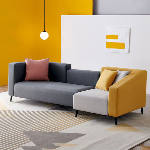 2-piece corner sofa 140x250 cm - grey yellow - km324