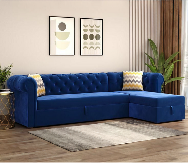 L-shaped bed corner 2 pieces 200x300 cm - Blue - Km 257