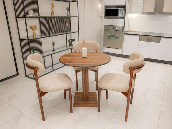 3 Piece Kitchen Table - Beige Brown - CDINR5