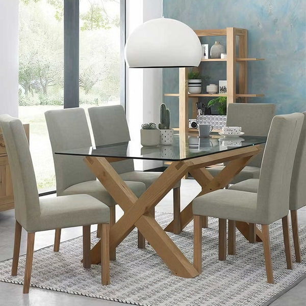 Dining table and 6 chairs - Beige - WS2320