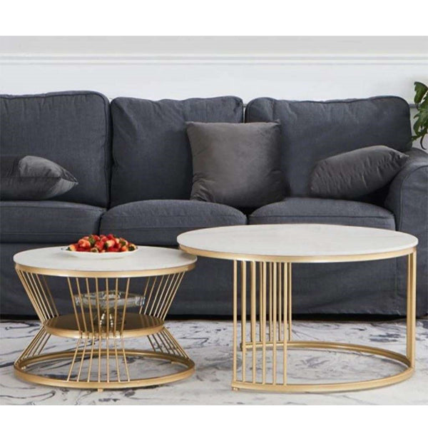 Set of 2 coffee tables - black gold - CT.153