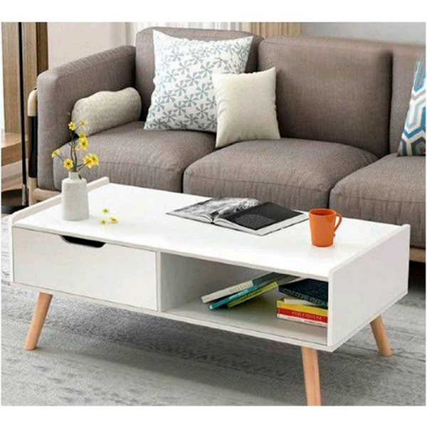 Sofa table 100×50 cm - white beige - ta5