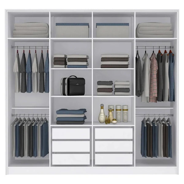 Wardrobe with 4 leaves, 160×200 cm - Gray Black - STRG141