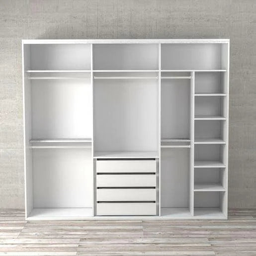 Wardrobe with 4 leaves, 160×200 cm - Gray Black - STRG141