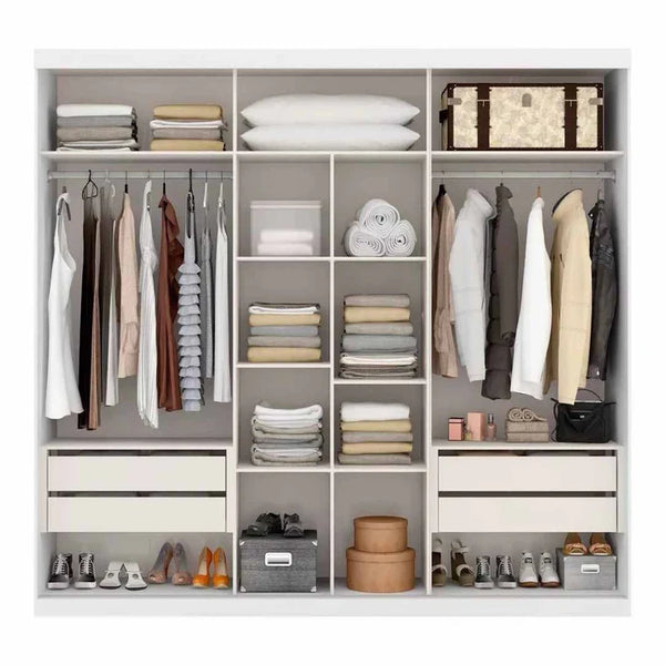 Wardrobe with 4 leaves, 160×200 cm - Gray Black - STRG141