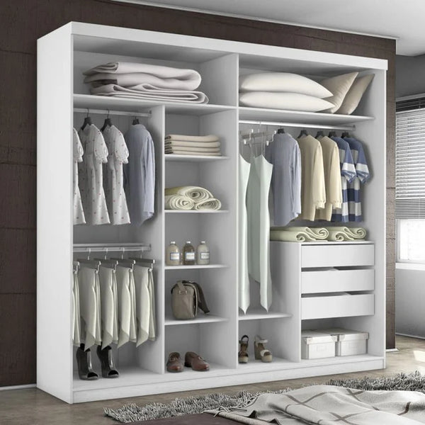 Wardrobe with 4 leaves, 160×200 cm - Gray Black - STRG141