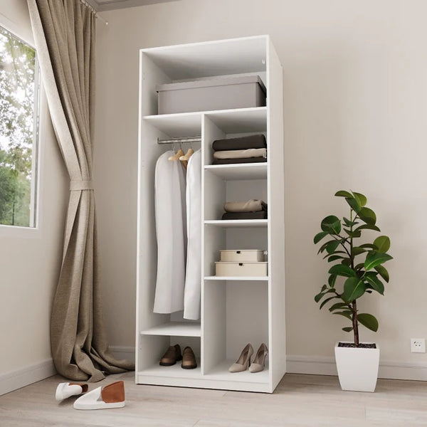 Wardrobe with 4 leaves, 160×200 cm - Gray Black - STRG141