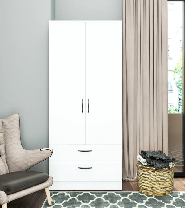 Wardrobe with 4 leaves, 160×200 cm - Gray Black - STRG141