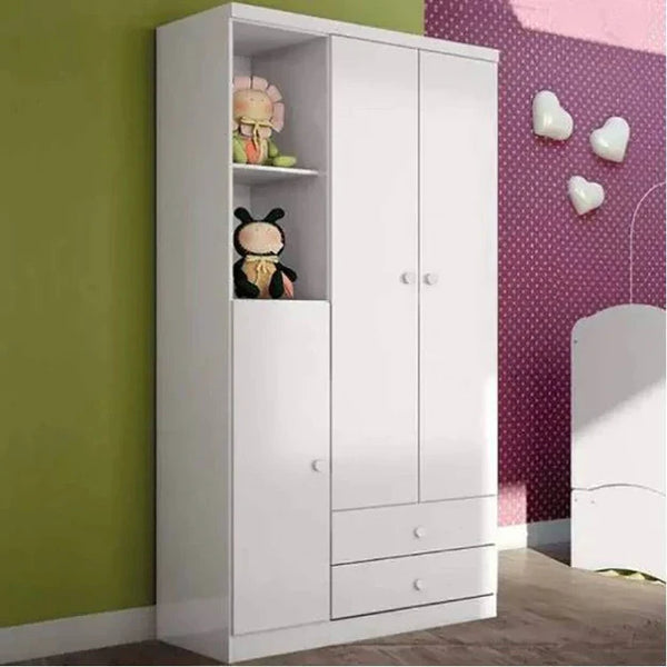 Wardrobe with 4 leaves, 160×200 cm - Gray Black - STRG141