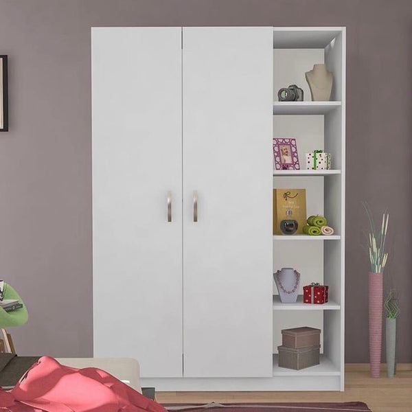 Wardrobe with 4 leaves, 160×200 cm - Gray Black - STRG141