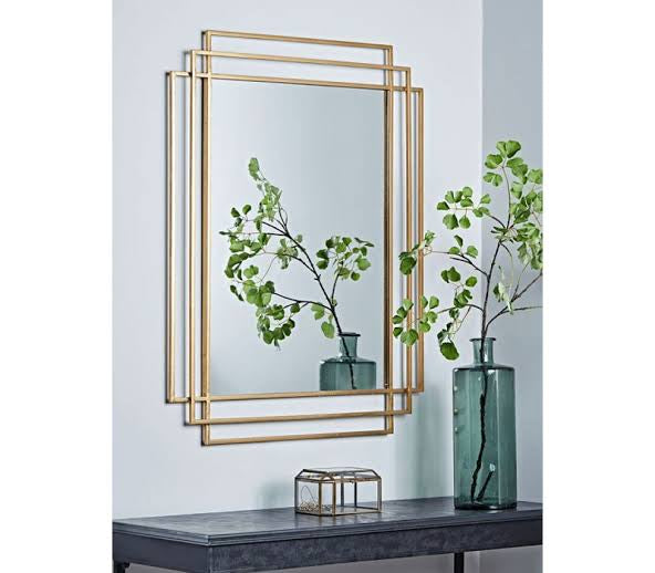 مرايا ستيل مستطيله 90×60 سم - ذهبي - Mirror.5