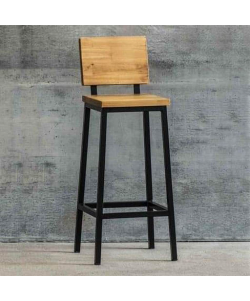 كرسي بار ستيل 35×104 سم - اسود بيج - Chair.16