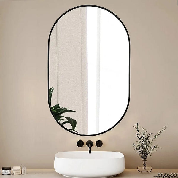 Round steel mirror 80 x 80 cm - black transparent sst32