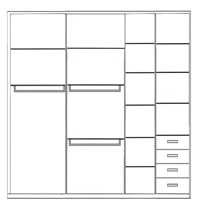 دولاب ملابس 240×240 سم - ابيض بيج 